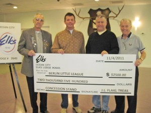 OC Elks Presents $2,500 Check To Berlin Little League