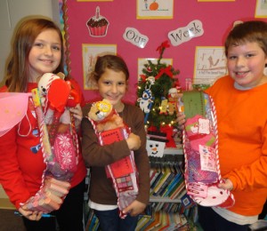 Third Graders At OC Elementary Fill Stockings For The Salvation Army
