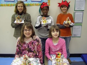 BIS 4th Graders Use Math Skills to Construct Gingerbread House
