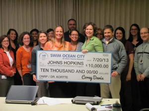 Swim Ocean City Team Presents Donation To Hopkins