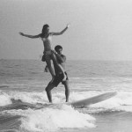Feehley is pictured tandem surfing in an undated photo. Photo by Ocean City Life-Saving Station Museum