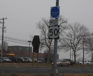 Covered Signs On Route 50 In Place For Upcoming Intersection Project