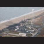 The launch pad area at Wallops Island is pictured on Wednesday, the day after the rocket explosion. Photos by Bob Schwabik
