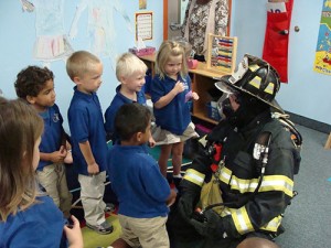 Students At Seaside Christian Academy Get Close Look At What A Fire Fighter Wears