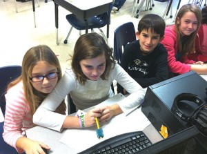 Fourth Grade Class At OC Elementary Do Research Online For Class Science Fair