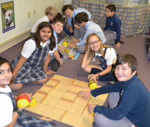 Fourth Grade Students At Worcester Prep Practice Programming Their BeeBot Robots