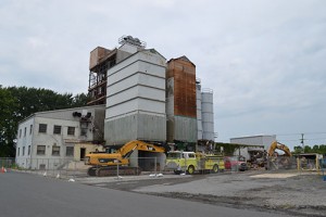 Demolition Of Old Feed Mill Underway In Berlin