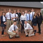 Pictured with technology teacher Nancy Raskauskas are high school film makers, front, Paul Townsend and Riley Dickerson; and back, Amy Lizas, Davis Mears, Zachary Wilson, Jonathan Ruddo, Clare Riley, Thomas Polk, Alex 	Abbott, Jordan Welch and Allie Van Orden. 