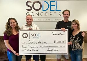 SoDel Cares Donates $4,000 To Surfers Healing
