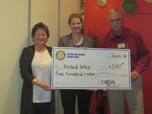 Ocean City-Berlin Rotary Club Presents Donation To United Way