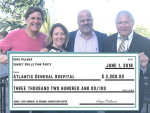 $3,200 In Proceeds From Sunset Grille’s Annual Pink Party Donated To Atlantic General Campaign For The Future