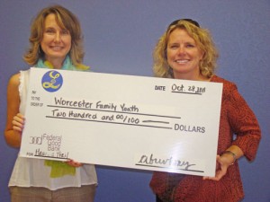 OC Lioness Club Present WYFCS $200 Check