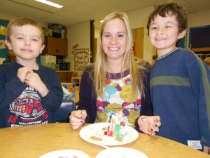 Showell Elementary Kindergartners Construct Gingerbread Cottages