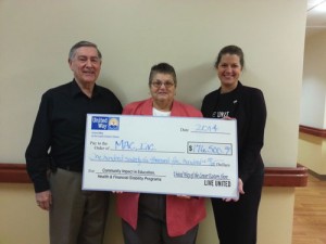 United Way Of The Lower Eastern Shore Presents Check To MAC, Inc.