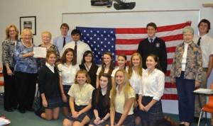 Samuel Chase Chapter Of The Daughters Of The American Revolution Present “The Flag of the United States of America” To Students Of Worcester Preparatory School