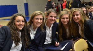 Some Members Of The Upper School Chorus Pose Before Christmas Concert At Worcester Prep