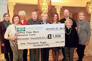 Jeffrey Peter Marx Memorial Fund Awards Worcester County G.O.L.D. With Grant