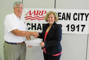 OC AARP President Presents Certificate Of Appreciation To Tammy Bresnahan