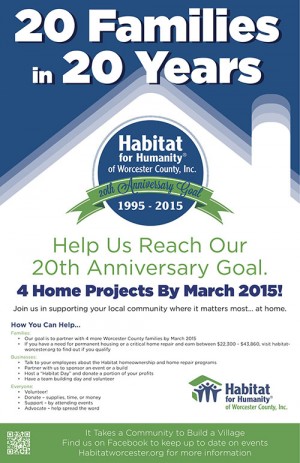 Habitat Announces “20 Families In 20 Years” Campaign