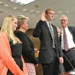 Ocean City Councilman Matt James, joined by his family, was sworn in as the youngest council person ever in Ocean City at 21 years old last Thursday.
