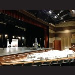 On Thursday morning, crews were busy cleaning the new performing arts auditorium in advance of next week’s first event. Photo by Joanne Shriner