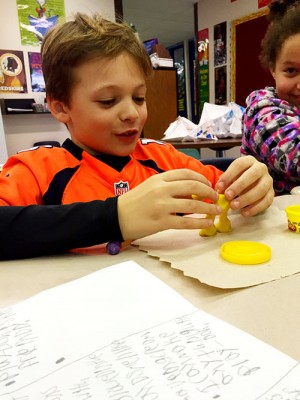Third Graders At Showell Elementary Manuipulate Play-Doh As Part Of Exercise Debating The Learning Value Of The Product