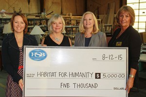 Hebron Savings Bank Makes $5,000 Contribution To Habitat For Humanity