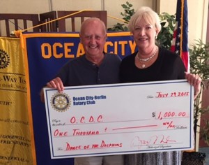 Ocean City/Berlin Rotary Club Donates $1,000 To Ocean City Development Corporation