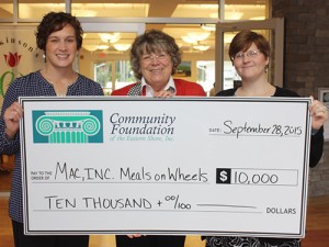 Community Foundation Of The Eastern Shore Presents $10,000 Check To MAC, Inc. To Support Meal On Wheels