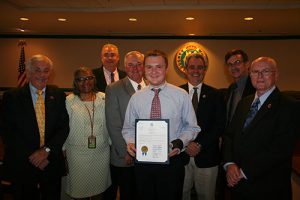 Worcester County Commissioners Presents Commendation To Pocomoke High School Senior Ethan Taylor
