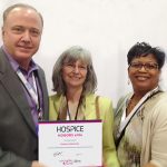 Stephen Williamson, Vice-President of Deyta Analytics sales and marketing, presented Coastal Hospice President Alane Capen and Coastal Hospice Admissions Director Tracy Fields with the Hospice Honors Elite Award.