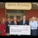 Accepting a $25,000 capital campaign donation from IMG Insurance owner Reese Cropper III, right, were, from left, Toni Keiser, vice president of Atlantic General Hospital Public Relations; Todd Ferrante, chair of the Atlantic General Hospital Foundation; Jack Burbage, co-chair of the Atlantic General Campaign for the Future; and Michael Franklin, president and CEO, Atlantic General Hospital. Submitted Photos