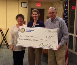 Ocean City/Berlin Rotary Club Donates To United Way Of The Lower Eastern Shore