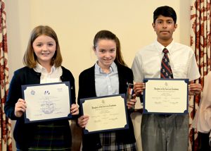 Three Worcester Prep Students Presented With Awards For Winning DAR American History Essay Contest