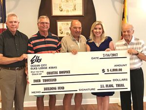 Ocean City Elks Lodge #2645 Donates $4,000 To Coastal Hospice