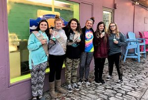 Girls Scout Troop 835 Assists Island Creamery Making Thin Mint Ice Cream