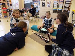 Most Blessed Sacrament Catholic School Fourth-Grade Students Work On Robotics Lesson