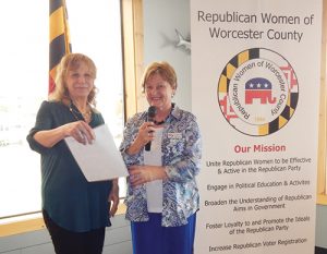 Republican Women Of Worcester County Present Check To Worcester County Veterans Memorial Fund For “Flags For Heros”