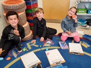 Ocean City Elementary First Grade Class Uses Base 10 Blocks To Solve Easter Egg Math Facts