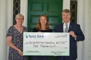 Berlin Heritage Foundation Accepts $5,000 Donation From Taylor Bank