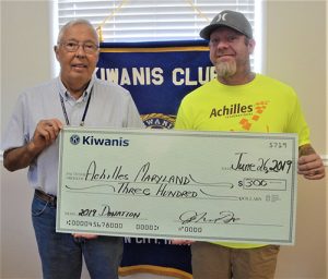Kiwanis Club Of Greater Ocean Pines-Ocean City Donates $300 To Achilles International Maryland