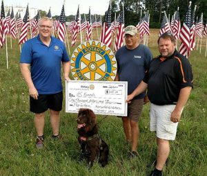 Salisbury Rotary Clubs Present $1,000 To U.S. Kennels, Inc.