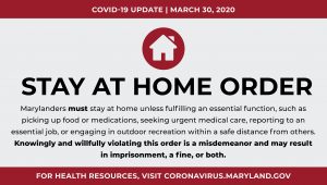 Stay At Home, Maryland Governor Orders