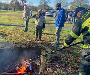 Boy Scouts Conduct Ceremonial Flag Burning