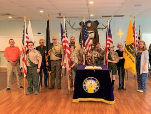 Troop 225 Present Flags At Elks Lodge