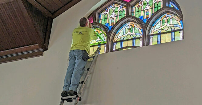 Stained Glass Window Restoration Begins At Historic Berlin Church